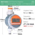 1PC Ball Valve LCD Garden Water Timer Rain Sensor Automatic Irrigation Controller Electronic Programmable Digital Joints.
