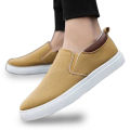 Black Grey Blue and Khaki Color Korean Canvas Sneakers Shoes for Men Slip On Casual Shoes.