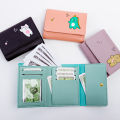 Beautiful Women's Short Cute Three Fold Card Holder Girl ID Bag Card Holder Coin Wallet.