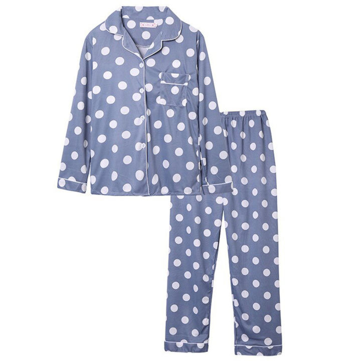 Brand Pajama Set For Women's Sleepwear Long Sleeve Pyjamas Trousers Suit Printing Fashion 2 Pieces Soft Nightgown
