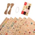 6 Pcs Wrapping Paper Sheets,Birthday Wrapping Paper Set Festival Gift Wrap Papers,Ribbon Present.