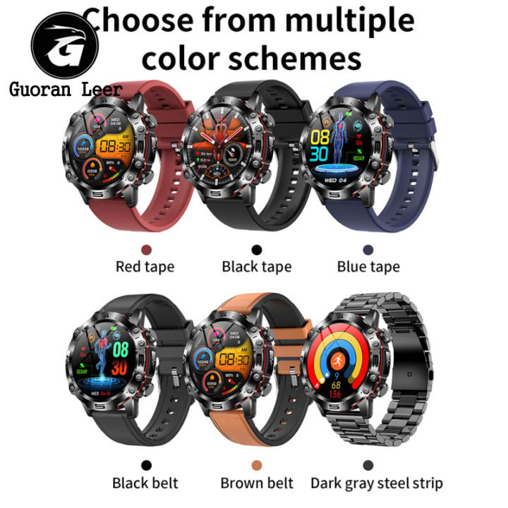 ET482 Smart Watch Answer/Make Calls 1.43 Inch AMOLED Screen IP68 Waterproof Smartwatch Fitness Tracker Heart Rate Blood Pressure Blood Oxygen Monitoring Watch