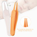 Infant Nose Cleaning Tweezer with Cover – Baby Ear Nose Navel Cleaner Clip | Safe Plastic Round-Head Forceps | Baby Earwax & Nose Dirt Remover. 