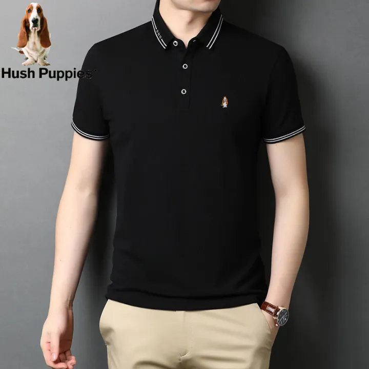 Hush%20Puppies%20Short%20SleeveTT-shirt%20Men's%20Summer%20Youth%20Pure%20Cotton%20American%20Casual%20Polo%20CollarpoloShirt%20Solid%20Color%20T-shirt%20-%20Image%204
