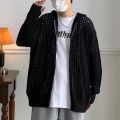 Men Sweater Long Sleeve Zipper Closure Solid Hollow-out Super Soft Men Hooded Sweater Coat Autumn Cardigan Gift for Student. 