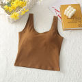 New One-Piece with Chest Pad U Backless Small Sling Women's Short Inner Wear Outer Wear Sexy Beauty Back Bottoming Vest. 