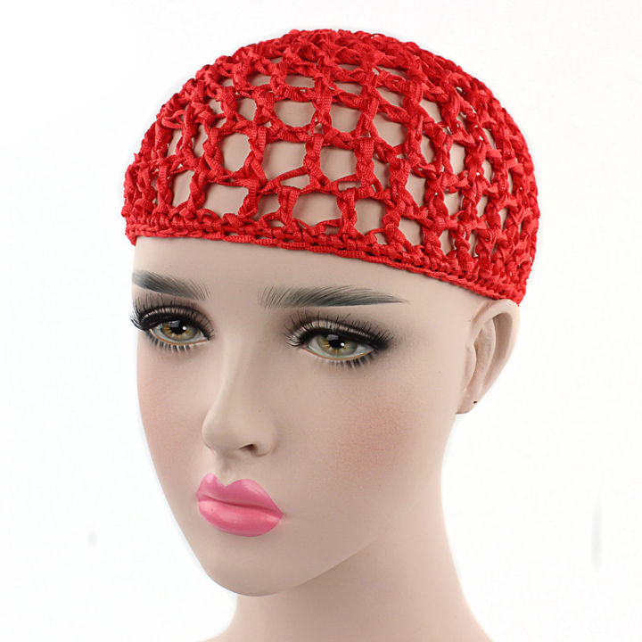 Womens%20Mesh%20Hair%20Net%20Crochet%20Cap%20Solid%20Color%20Snood%20Sleeping%20Night%20Cover%20Turban%20-%20Image%204