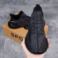 Men's Shoes, Summer Coconut Shoes, 350 Black Mesh, Breathable Thin Shoes, Casual Mesh Shoes, Fly Woven Sneakers, Trendy Shoes. 