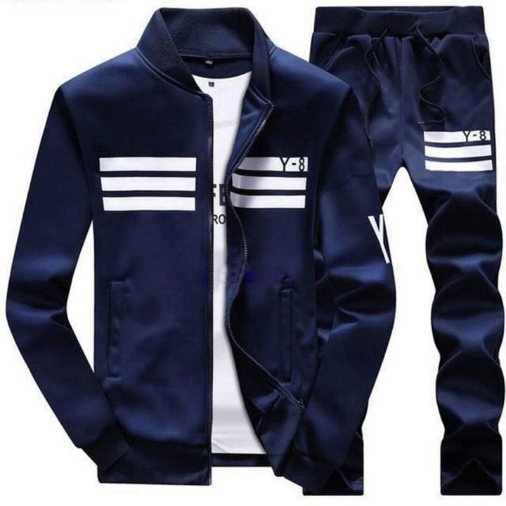 Y8 Blue Stylish Jacket with pant For Man