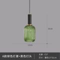 American Retro Glass Chandelier Creative Simple Restaurant Bedside Bar Counter Balcony Coffee Shop Study Dark Green Chandelier. 