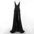 Laxsesu Backless Slip Long Dress Elegant Summer Holiday Style Beachwear Sleeveless Draped V-Neck Slip Maxi Dresses. 