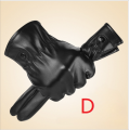 Winter Fashion Black PU Leather Gloves Male Thin Style Driving Leather Men Gloves Non-Slip Full Fingers Palm Touchscreen.