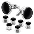 Cufflinks and Studs Set for Tuxedo Shirts Business Wedding 2 Cufflinks and 6 Studs. 