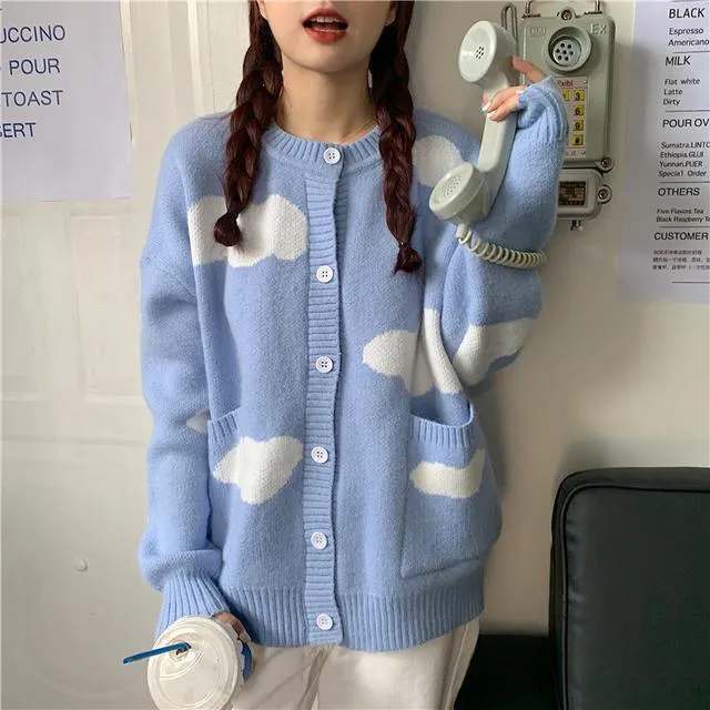 Spring%20and%20Autumn%20Korean%20Style%20ins%20Sweet%20Blue%20Sky%20and%20White%20Clouds%20Knitted%20Cardigan%20for%20Women%20Idle%20Style%20Loose%20round%20Neck%20Student%20Sweater%20Coat%20-%20Image%208