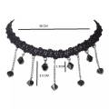 Korean Black Flower Rhinestone Choker Statement Necklaces for Girls Simple Stylish - Lace Hand-Knit Velvet Choker Jewelry Accessories Necklace for Women.