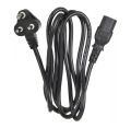 Power Cord 3 pin or 2 pin Round Shape 1.5 Meter Power Extension Cord Cable Compatible with All Desktops, Monitors, lLCDs, printer, scnner, TV, scanner, black, One Cable.