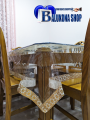 White Plastic Dining Table Cloth Cover With Border Design - Add A Touch Of Elegance To Your Dining Setup With This Stylish Table Cloth Cover. 