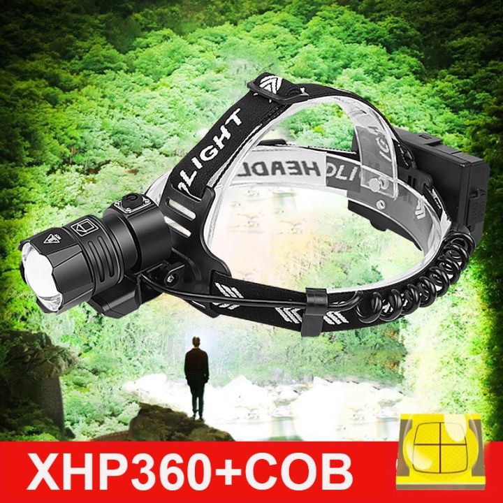 Halloween XHP360 Powerful LED Headlamp USB Rechargeable Head Flashlight High Power LED Headlight 18650 XHP90 Head Lamp Fishing HeadlanternDolls Accessories