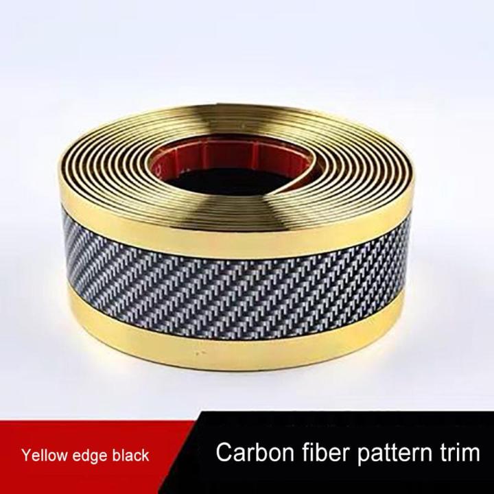【Alizeker Mall】1 Meter Carbon Fiber Rubber Strip For Car Door Pedal Trim Bumper Door Sill Protector Edge Car Styling
