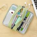 ANGOO Pencil Case 3 Compartment Pouch Pen Bag for School Teen(Black) - pencil bag.