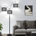 Floor Lamp -3 Curved Floor Lamps for Living Room, 1000LM Black Lampshade and Modern High Standing Lamp with Heavy Base. 