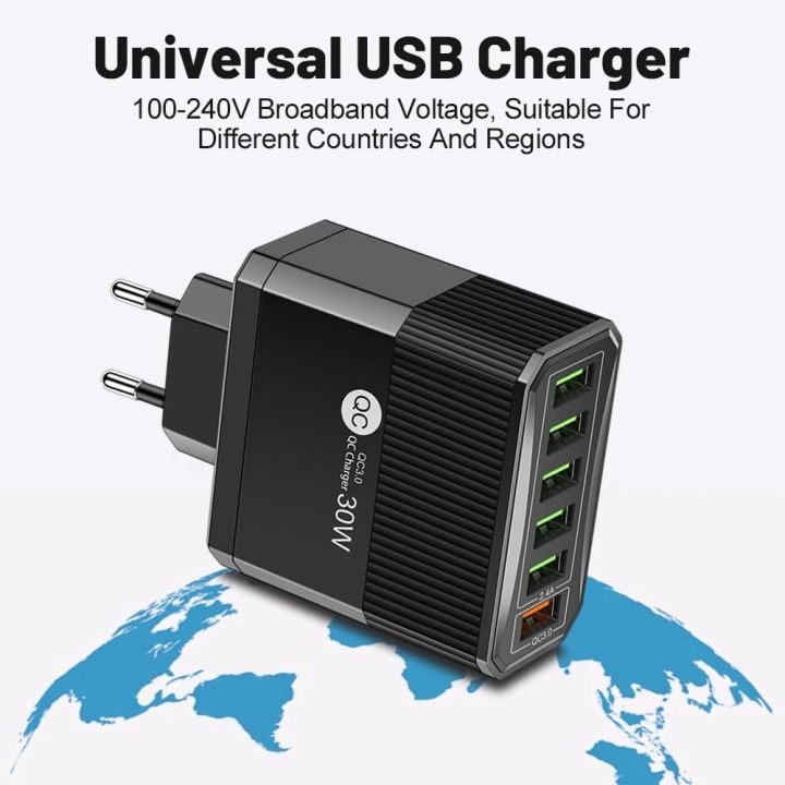 USB%20Charger%206%20Ports%2030W%20Fast%20Charging%20Phone%20Power%20Adapter%20Quick%20Charge%203.0%20Wall%20Charger%20For%20iPhone%2015%2014%20Samsung%20Oneplus%20Xiaomi%20-%20Image%205
