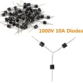 5Pcs- Diode 10A10 1000V 1KV 10A General Purpose Rectifier Diode 10A10 Silicon Junction Diode R-6 Package Electrical Circuitry & Parts. 