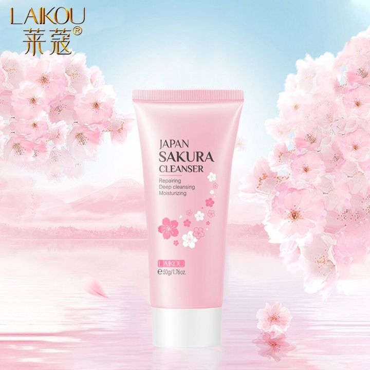 Laikou%20Japan%20Sakura%20Foam%20Cleanser%20Face%20Wash%20Oil%20Control%20Brightening%20Skin%20Care-%2050gm%20-%20Image%205