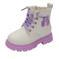 2023 Spring/Autumn New Boys' Versatile Children's Martin Boots, Kids' Girls' Anti-Slip Soft-soled Black Leather Booties. 