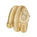 Fashion Simple Snake Shape Quartz Watch Bangle for Women Personality Punk Stainless Steel Cuff Bracelet Party Jewelry.