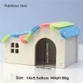 Pet Hamster Toys Wooden Rainbow Bridge Seesaw Swing Toys Small Animal Activity Climb Toy DIY Hamster Cage Accessories.