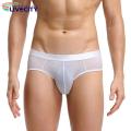 Men Briefs Solid Color Close Fit See Through Panties. 
