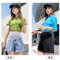 2023Summer New Pregnant Women's Denim Shorts Artistic Retro Loose Shorts Belly Support Pants High Waist Slimming Summer Fashion. 