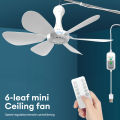 Usb Ceiling Fan 6-blade Silent Electric Fan 4-speed Ceiling Fan Outdoor Hanging Camping Tent Fan Cooling Tools. 