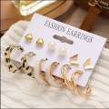 New Fashionable Trendy 6 Pairs = 12 Pcs Golden Butterfly Stud Earrings for Girls Simple Stylish New Collection 2023 - Pearl Dangle Drop Earrings for Girls Jewelry.