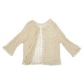 Women Flare Long Sleeve Shrug Cardigan Hollow Out Crochet Knitted Open Front Sheer Lace Cover Up Sweater Loose Outwear. 