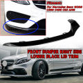 Motorcycle Right Side Car Front Bumper Lower Lip Trim Front Lip Chin Bumper Spoiler Splitters For Mercedes Benz W205 C Class AMG(Black). 