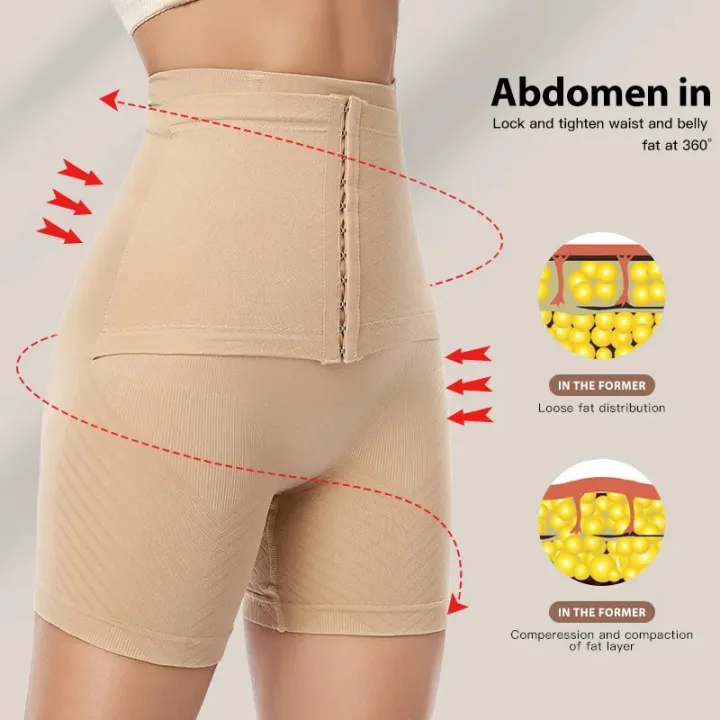 Women's%20Tummy%20Control%20with%20Buckle%20Shapewear%20Panties%20High%20Waist%20Trainer%20Female%20Slimming%20Body%20Shaper%20Shorts%20Large%20Size%20-%20Image%203