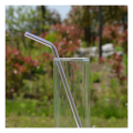 3X 7.08 Inch 8mm Reusable Bend Glass Drinking Thick Straws Wedding Transparent.