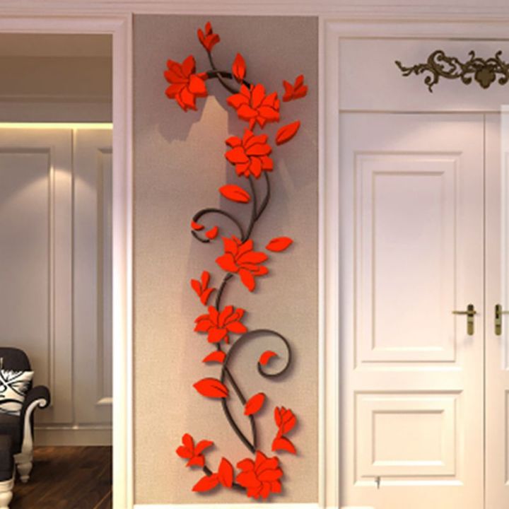 Rose%20Flower%20Wall%20Stickers%20DIY%20Vase%20Flower%20Self-Adhesive%20Wallpaper%20Tree%20Crystal%20Arcylic%203D%20Wall%20Sticker%20Home%20Bedroom%20Decoration%20-%20Image%203