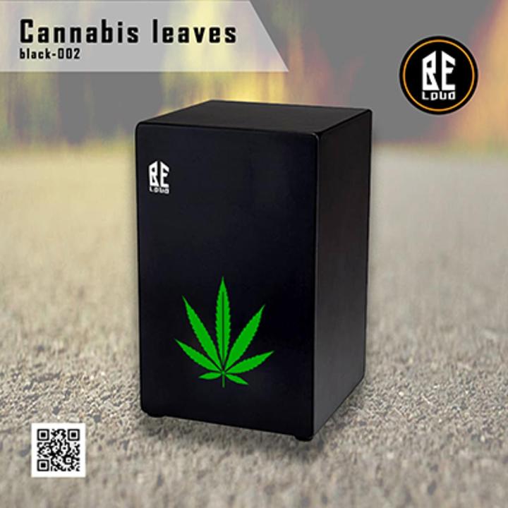 Be loud Cajon Box (Cannabis leaves) black-002