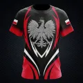 Poland Fire Graphic Customized Football Tees Summer Outdoor Streetwear Men's Fashion Jersey Loose Oversized Sportswear T-shirts. 