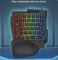 One-Handed Gaming Keyboard Half Keyboard Left Hand Keyboard Wired Gaming Keyboard With RGB Backlit And 35 Keys For Gamer Mini Gaming Keypad Portable Key.