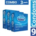 Durex - Extra Safe Condom - Combo Pack - 3 Packs - 3x3=9pcs. 