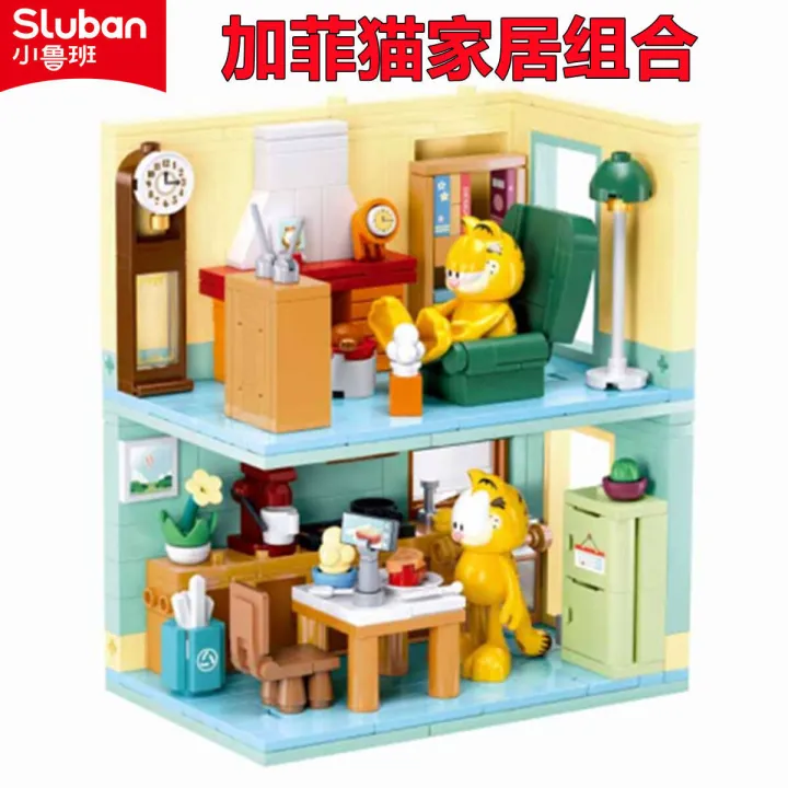 Xiaoluban%20Children's%20Block%201226%20Garfield%20Home%20Combination%20Model%20Compatible%20with%20LEGO%20Creative%20Assembly%20Toys%20-%20Image%205