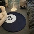 Simulation Billiards 8 Ball Rug Round Soft Chair Pad Anti-slip Bath Floor Mat Kids Bedroom Black Carpet Doormat Area Rugs. 