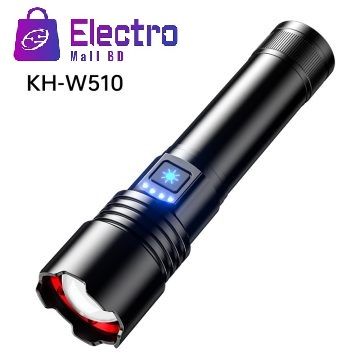 KH-W510 Zoomable Super Bright Flashlight with Type-C Charging – Built for Power & Performance!