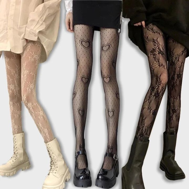 Gothic%20Fishnet%20Stockings%20Lolita%20Mesh%20Tights%20for%20Women%20Netting%20Stockings%20Y2k%20Pantyhose%20with%20Flower%20Pattern%20Leggings%20Lingerie%20-%20Image%203