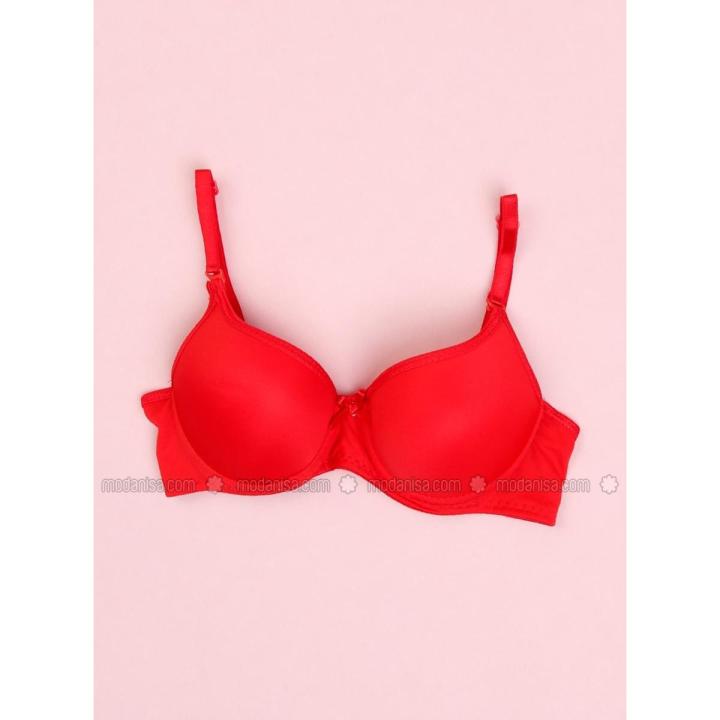 Soft Foam Padded Bra For Girls And Women Red-1 Piece