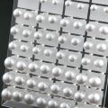 36Pairs 6 8 10mm Beads White Round Imitation Pearls Earrings Stud Earrings with Stainless Steel Earring Stick Ear Jewelry Gifts. 